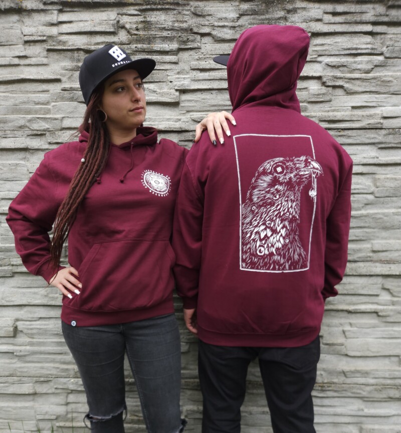 HOODIE DRUMATCH RAVEN BURGUNDY
